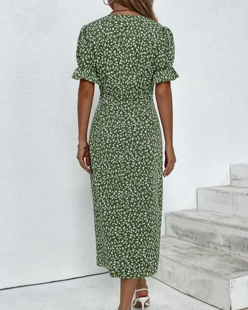 Tine - Short Sleeve Floral Print Dress