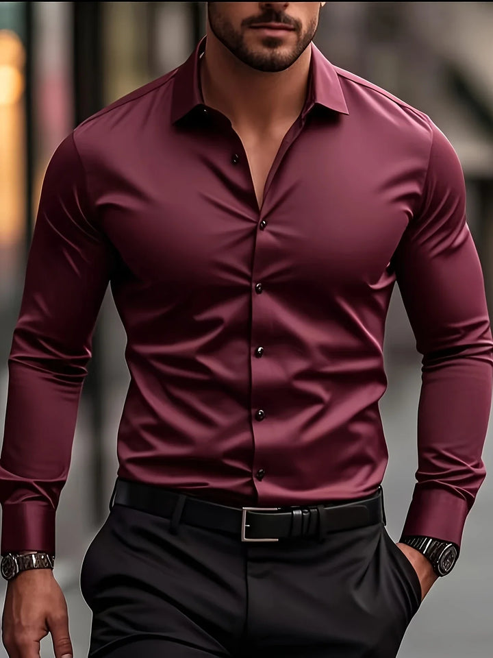 Byron - Elegant Long Sleeve Shirt With Button