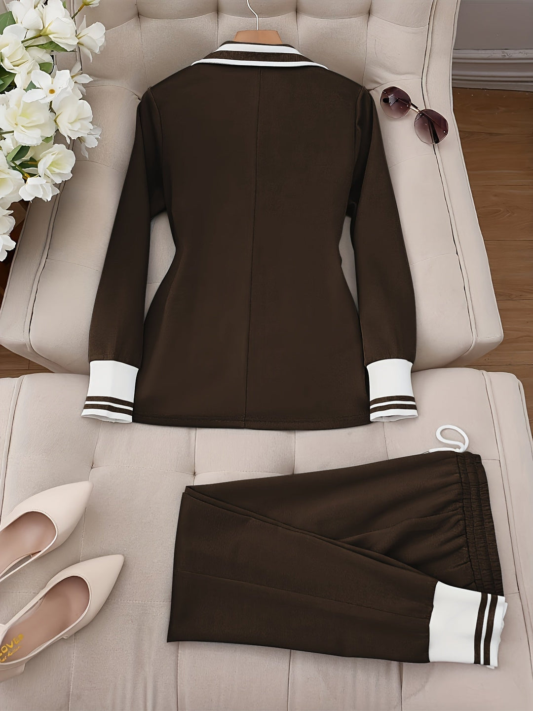 Ingelore - Fashionable Striped Two Piece Set