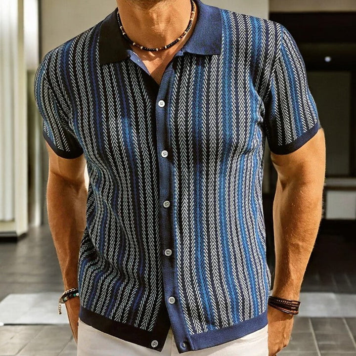 Stark - Elegant Short Sleeve Shirt With Button