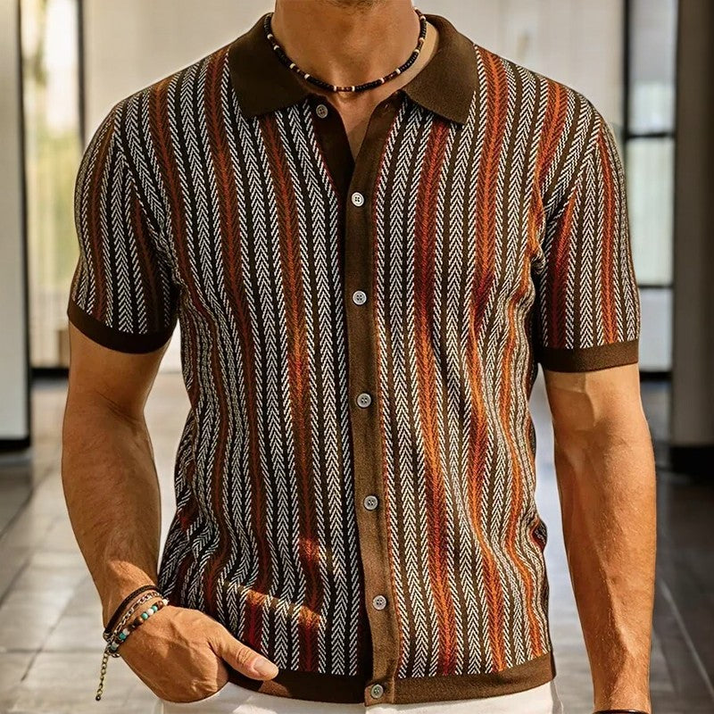 Stark - Elegant Short Sleeve Shirt With Button