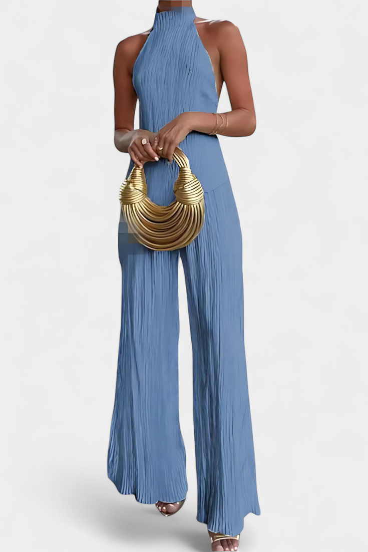 Lucindra - Asymmetrical Pleated Top And Pants