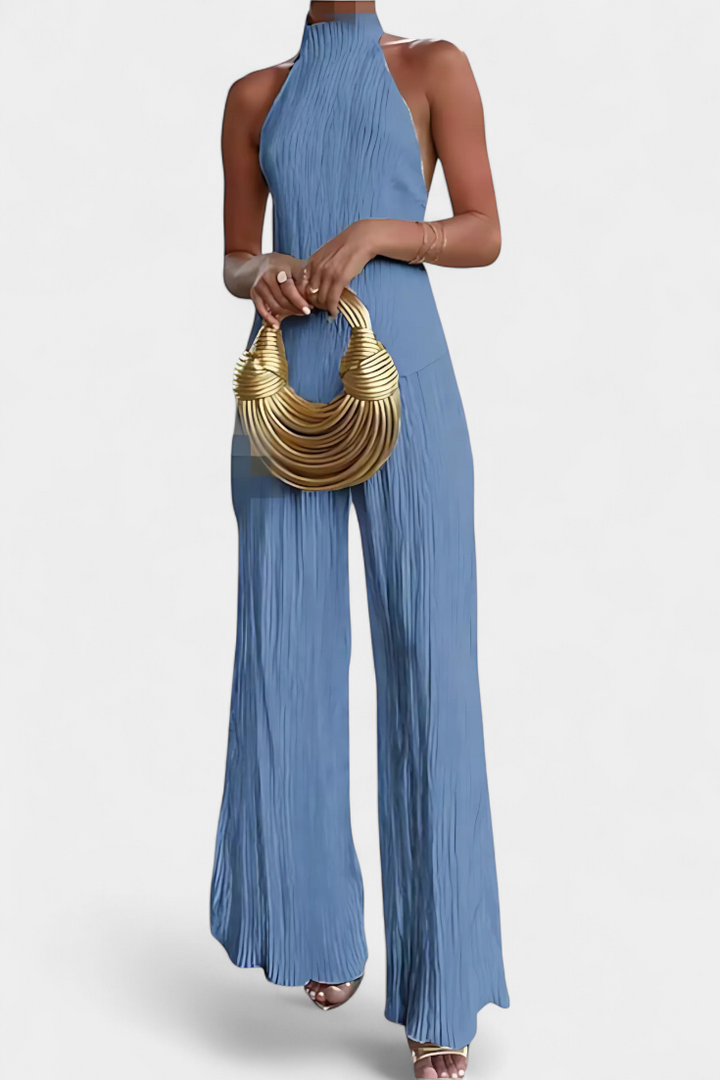 Lucindra - Asymmetrical Pleated Top And Pants