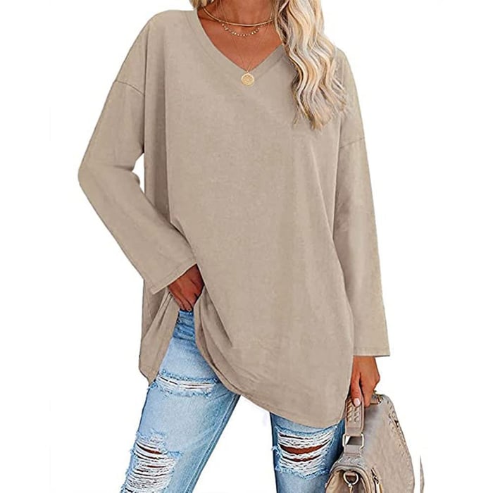 Milena - Long Sleeve Fashion V-Neck Knit Top