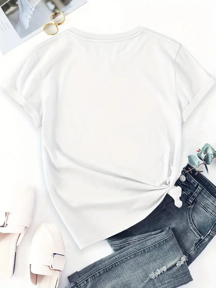 Aimilia - Elegant Short Sleeve T-Shirt With Floral Print