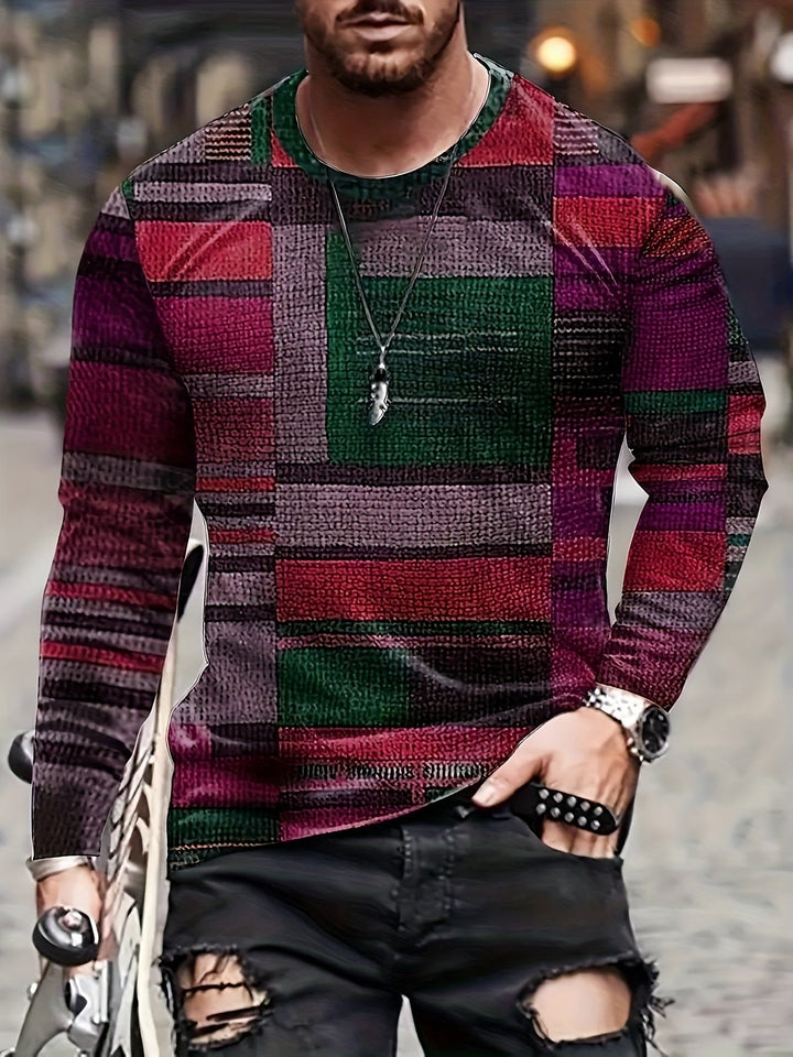 Calvin - Long Sleeve T-Shirt With Blocks Pattern