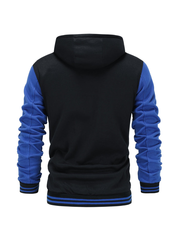 Askhat - Long Sleeve Hooded Baseball Jacket