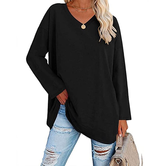 Milena - Long Sleeve Fashion V-Neck Knit Top