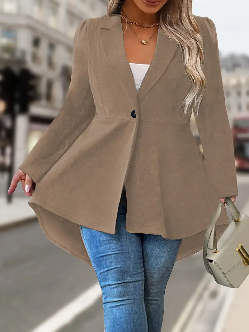 Mackayla - Elegant Long Sleeve Blazer With Single Button