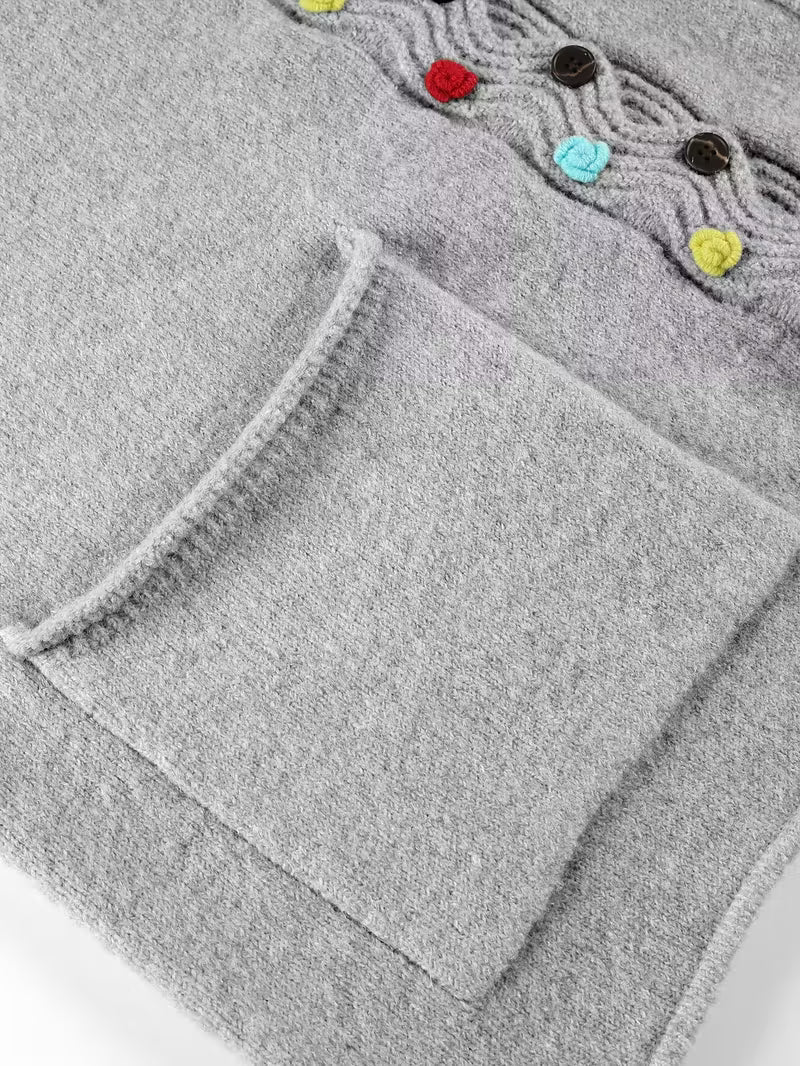 Kynza - Oversize Cardigan With Colorful Button Front