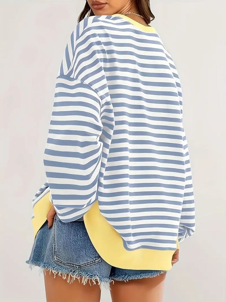 Nirina - Long Sleeve Striped Print Shirt