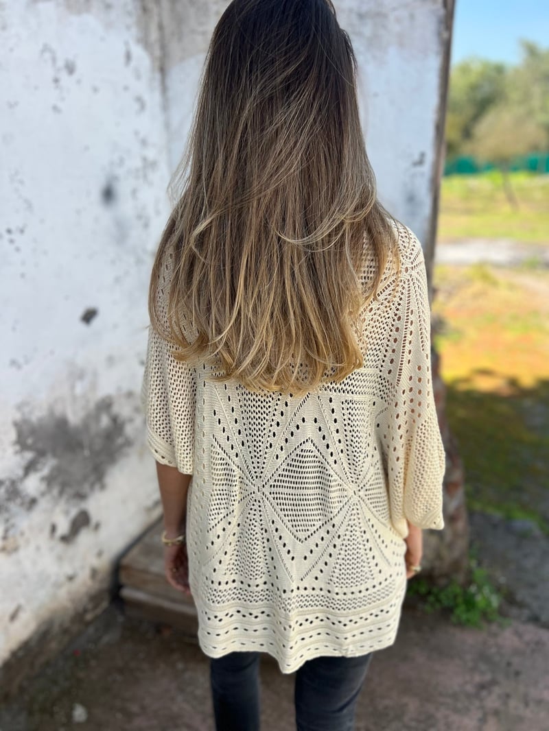 Veronique - Hollow Half Sleeve Cardigan