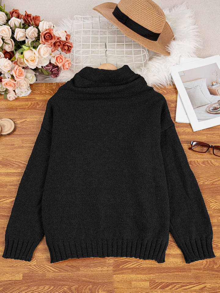 Zelina - Long Sleeve Sweater With Pocket