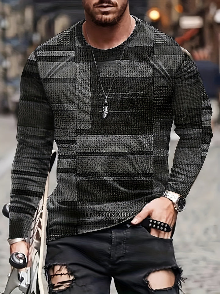 Calvin - Long Sleeve T-Shirt With Blocks Pattern