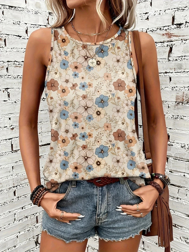 Lilou -  Casual Summer Top With Floral Print