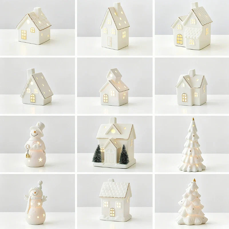 SnowLume - Ceramic Christmas Village LED Décor Set