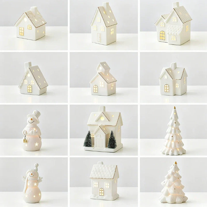 SnowLume - Ceramic Christmas Village LED Décor Set