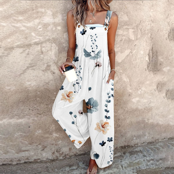 Nerys - Stylish Sleeveless And Floral Print Jumpsuit