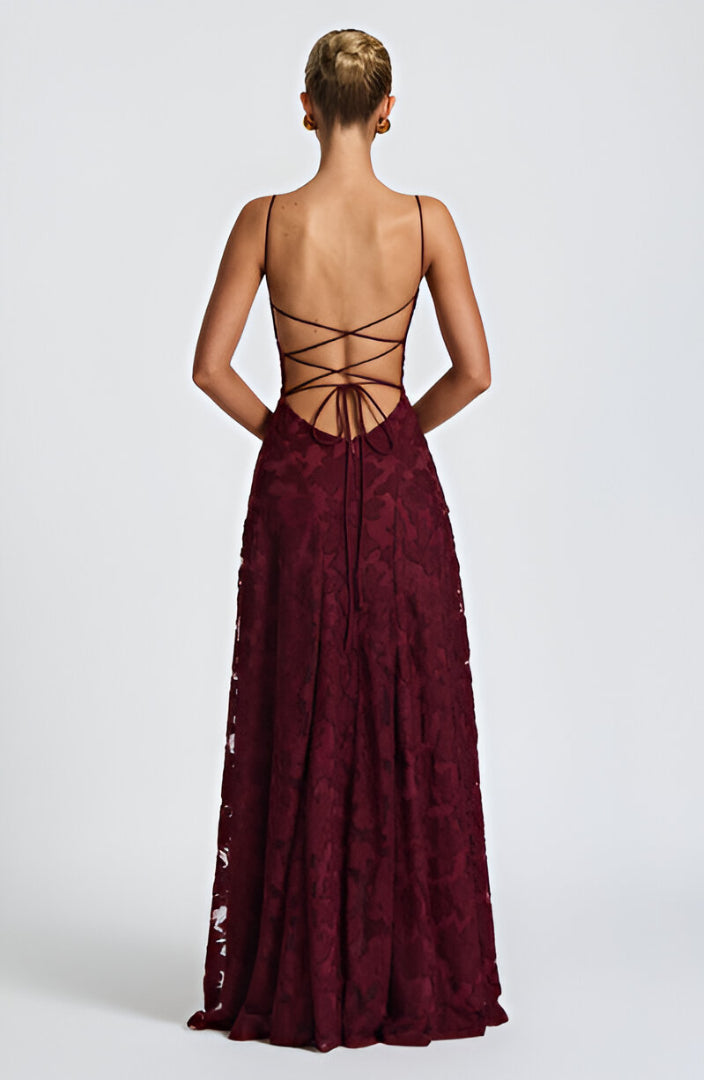 Alona - Elegant Lace Corset Maxi Dress