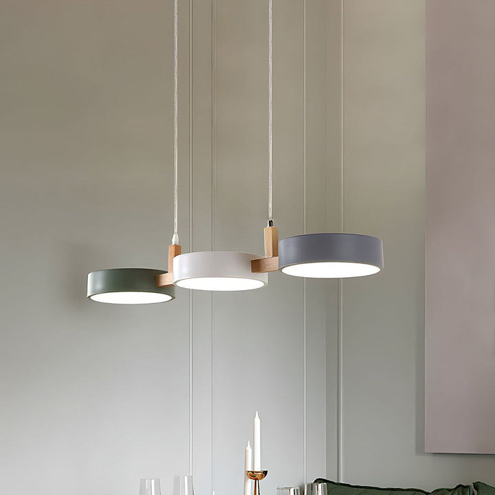 Lumévo - Cylinder Pendant Lamp Scandinavian Metal And Wood Design