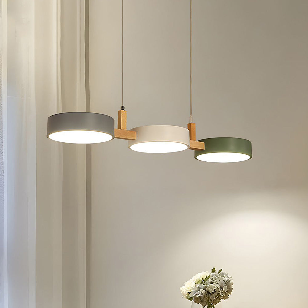 Lumévo - Cylinder Pendant Lamp Scandinavian Metal And Wood Design
