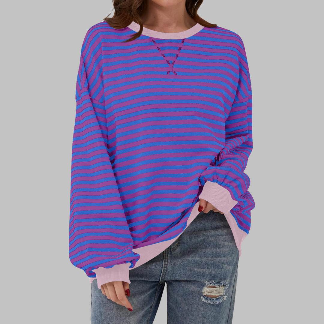Melorna - Stylish Long Sleeve Striped Sweater
