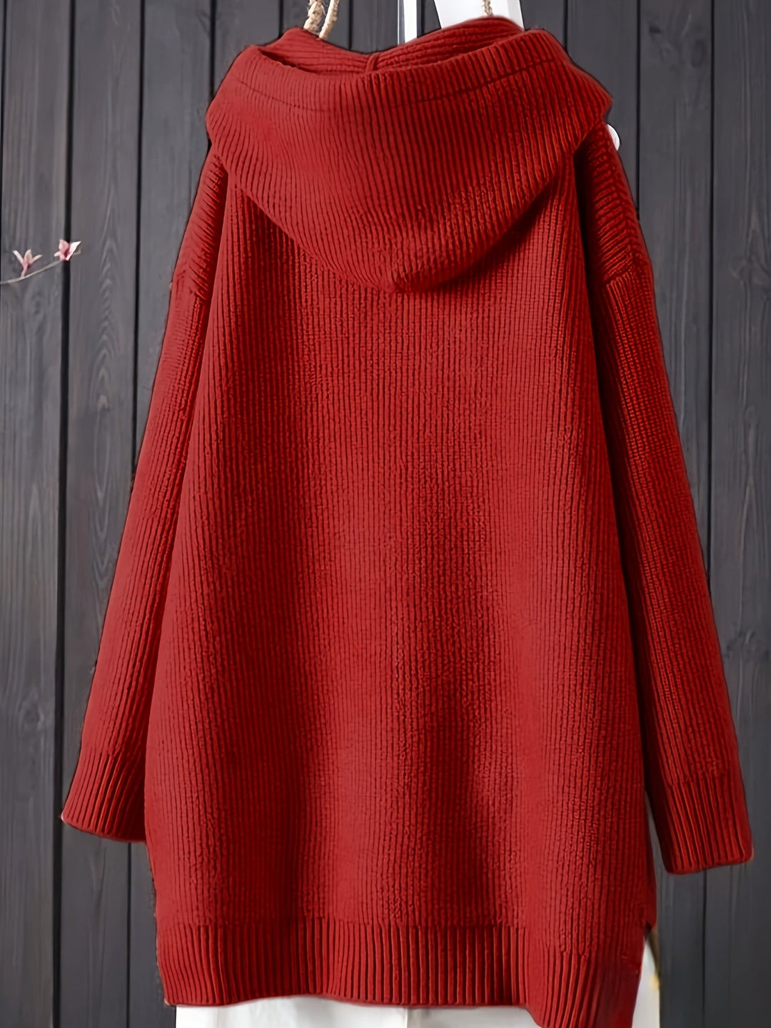 Genivee - Casual Long Sleeve Knitted Hoodie