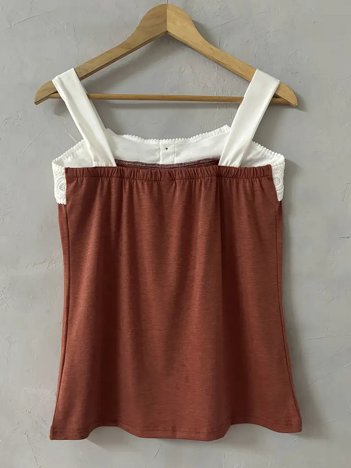 Malinda - Sleeveless Top With Button