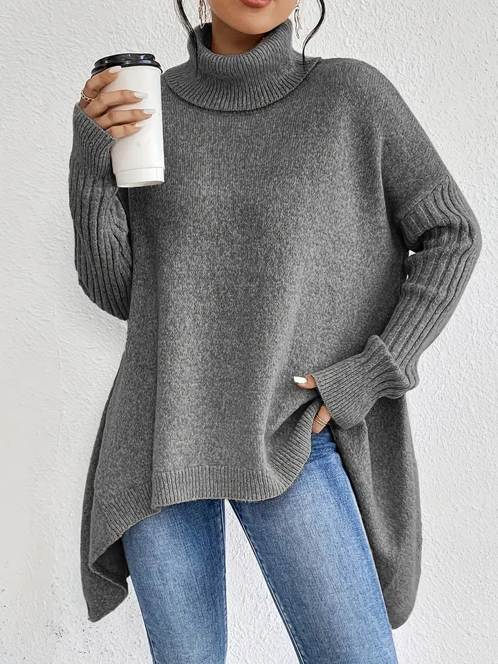 Laora - Casual Long Sleeve High Neck Sweater