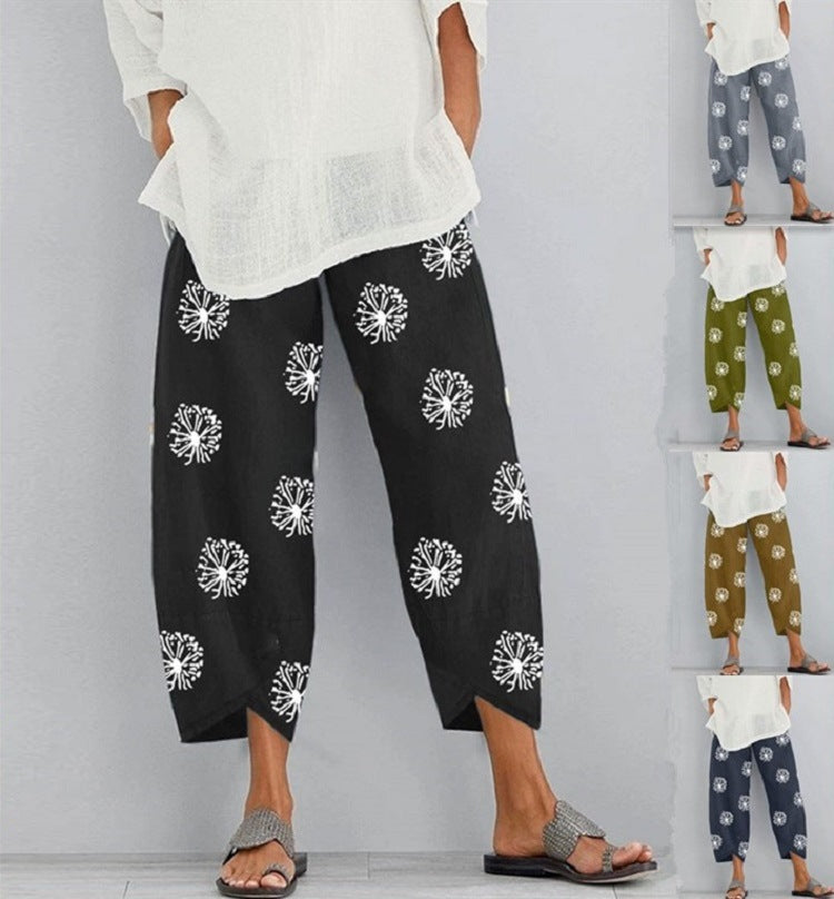 Jolissa - Dandelion Print Cropped Pants