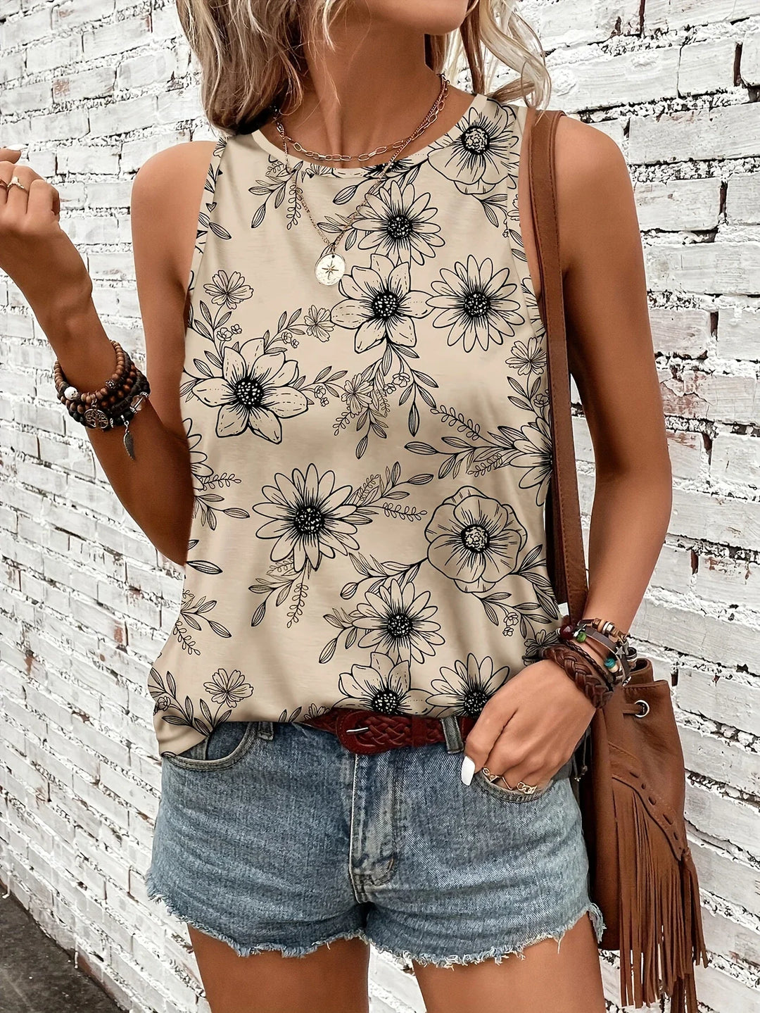 Lilou -  Casual Summer Top With Floral Print