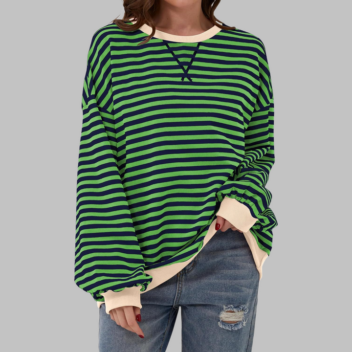 Melorna - Stylish Long Sleeve Striped Sweater