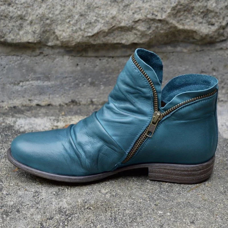 Marzell - Leather Boots With Zipper