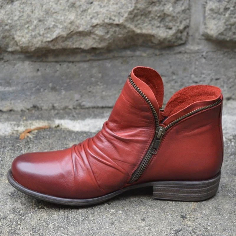 Marzell - Leather Boots With Zipper