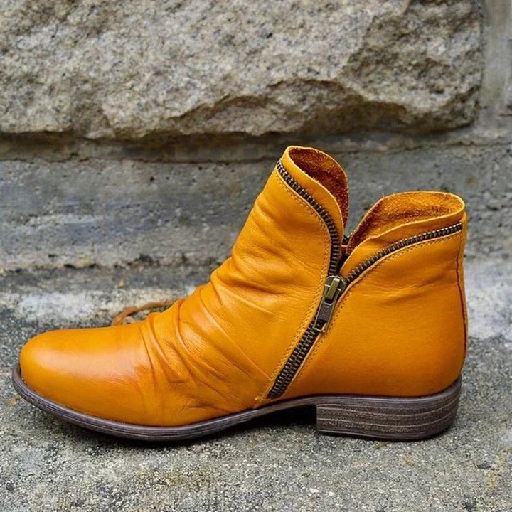 Marzell - Leather Boots With Zipper