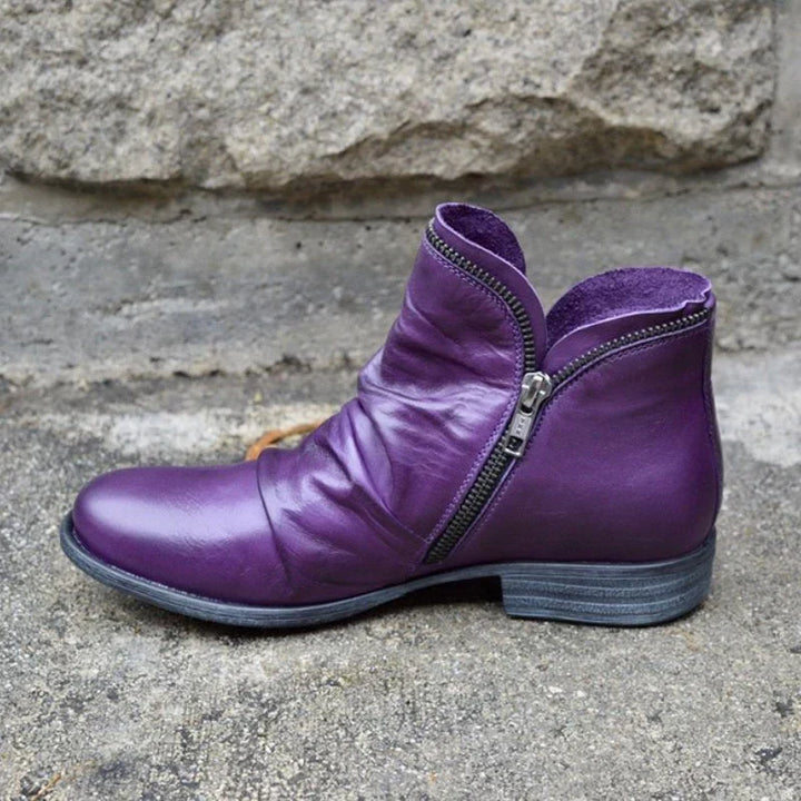 Marzell - Leather Boots With Zipper