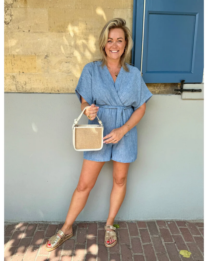 Lerusik - Linen Short Sleeve Playsuit