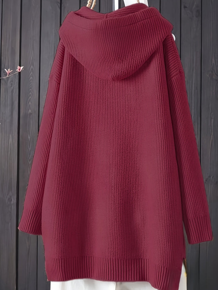 Genivee - Casual Long Sleeve Knitted Hoodie