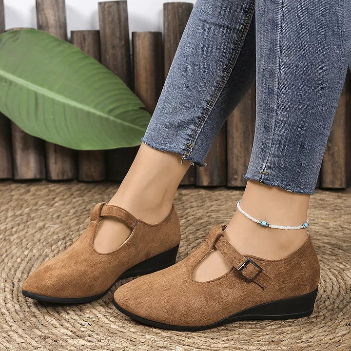 Nannie - Comfortable Orthopedic Moccasins With Buckle