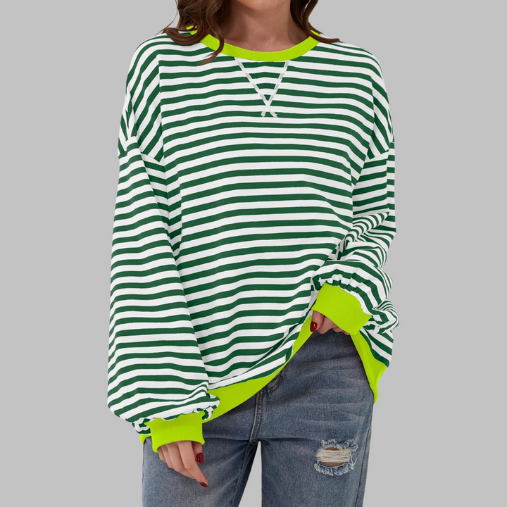 Melorna - Stylish Long Sleeve Striped Sweater