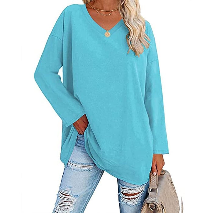 Milena - Long Sleeve Fashion V-Neck Knit Top