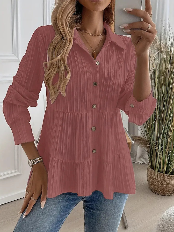 Majlinda - Stylish Long Sleeve Shirt With Button