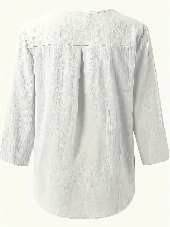 Mykaela - Casual Cotton And Linen Blouse