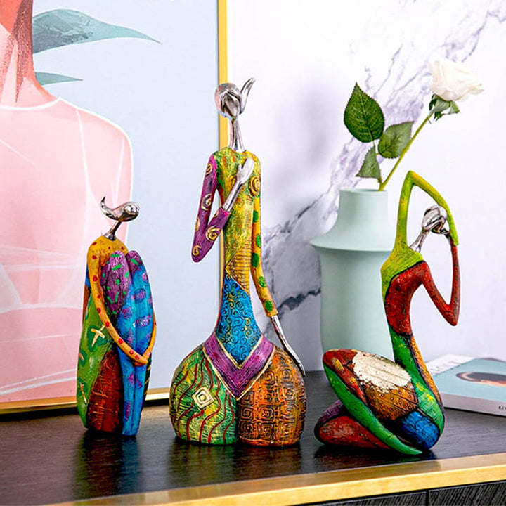 ArtMira - Abstract Colorful Woman Statues