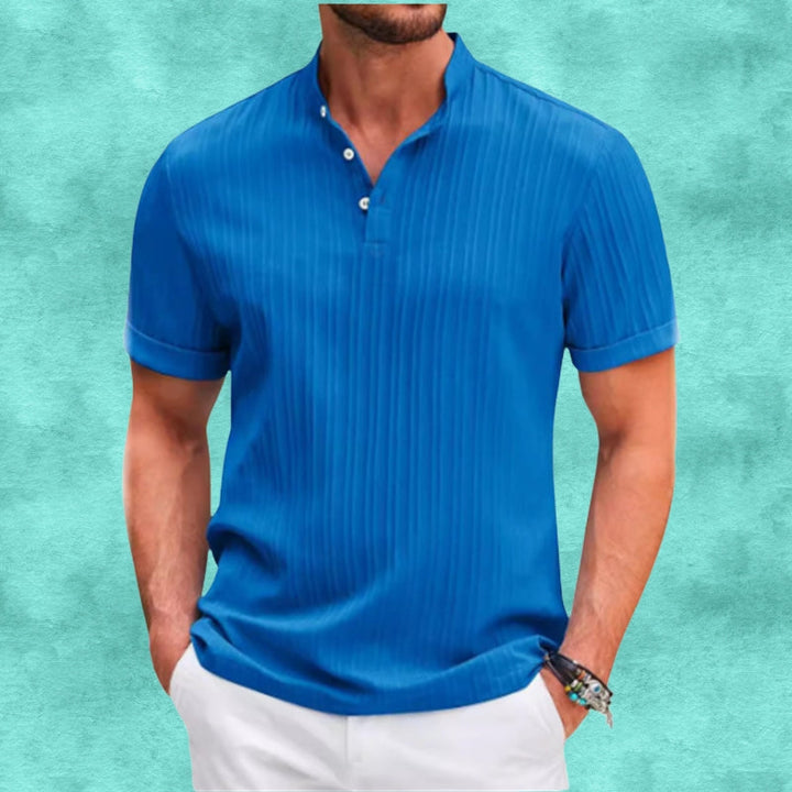 Tomasz - Casual Linen Striped Shirt With Button