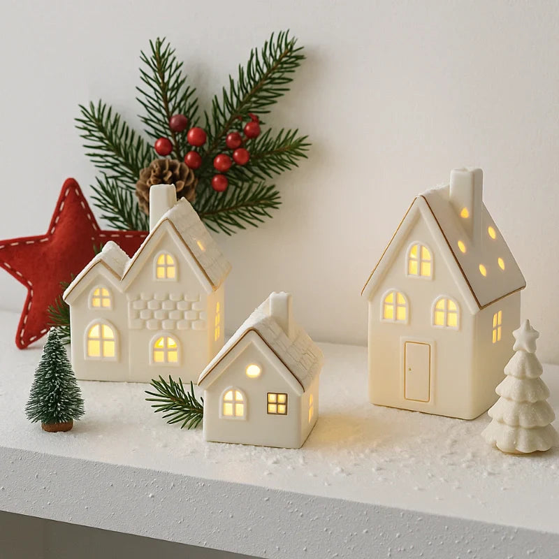 SnowLume - Ceramic Christmas Village LED Décor Set
