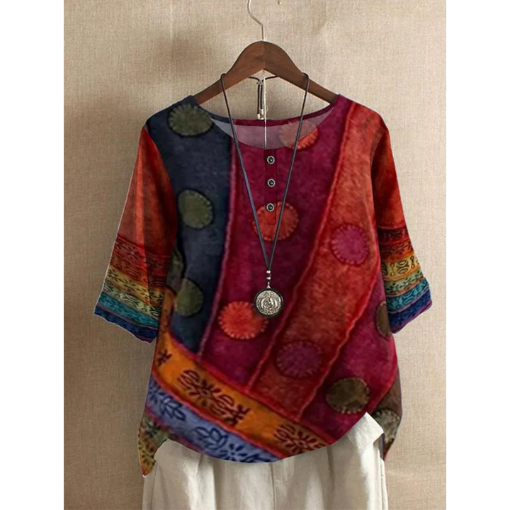 Valarie - Comfortable Colorful Top With Half Sleeves