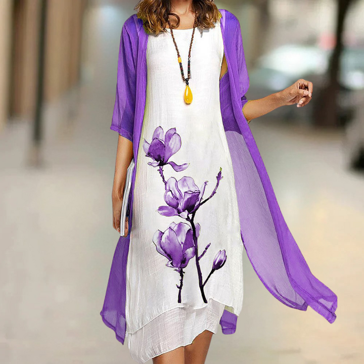 Nasira - Round Neck Long Cotton Dress
