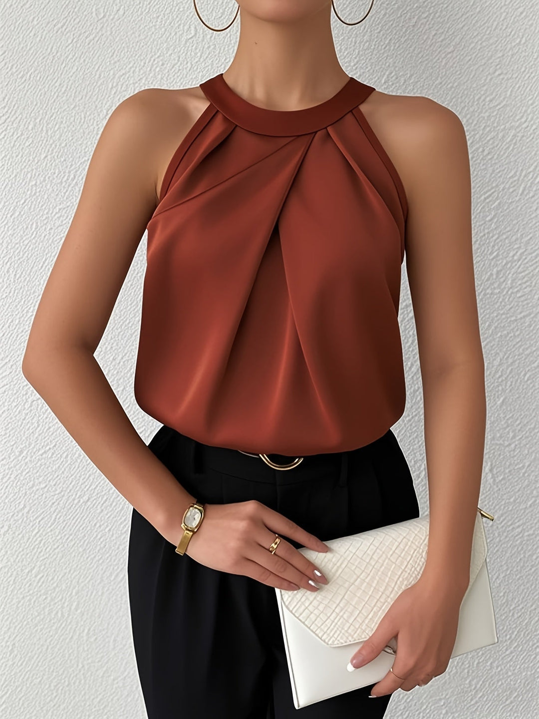Cerys - Elegant Sleeveless Polyester Blouse