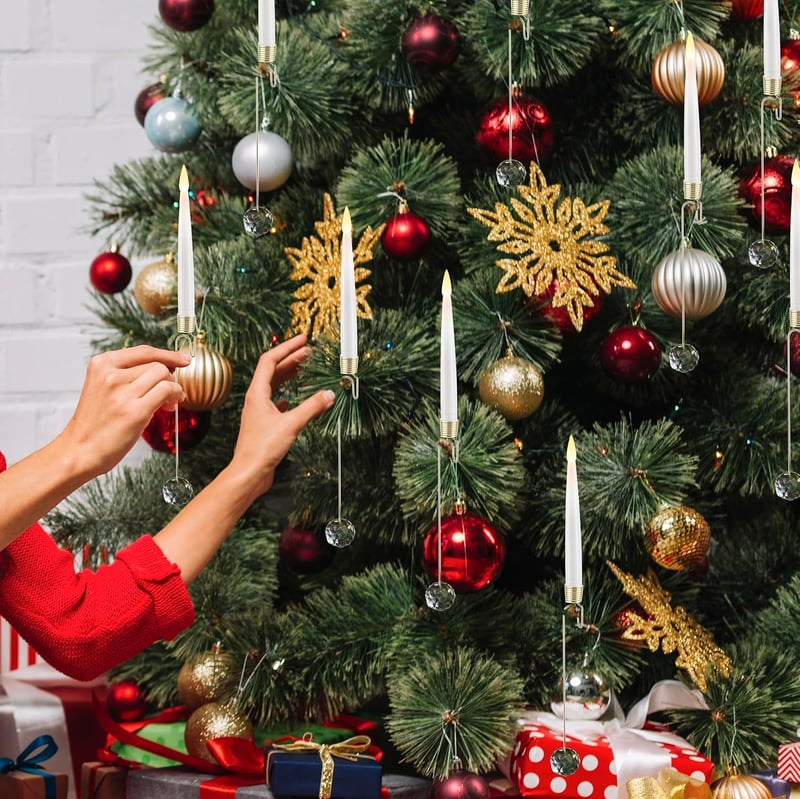 TreeLume - Christmas Tree Led Candles With Crystal Ball Hook